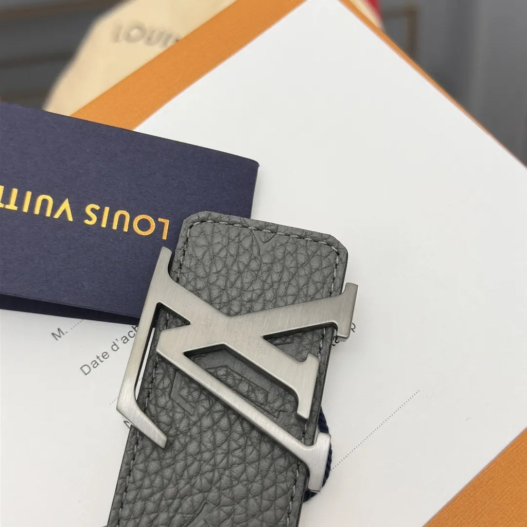 Gray Louis Vuitton Leather Belt - Hình 7
