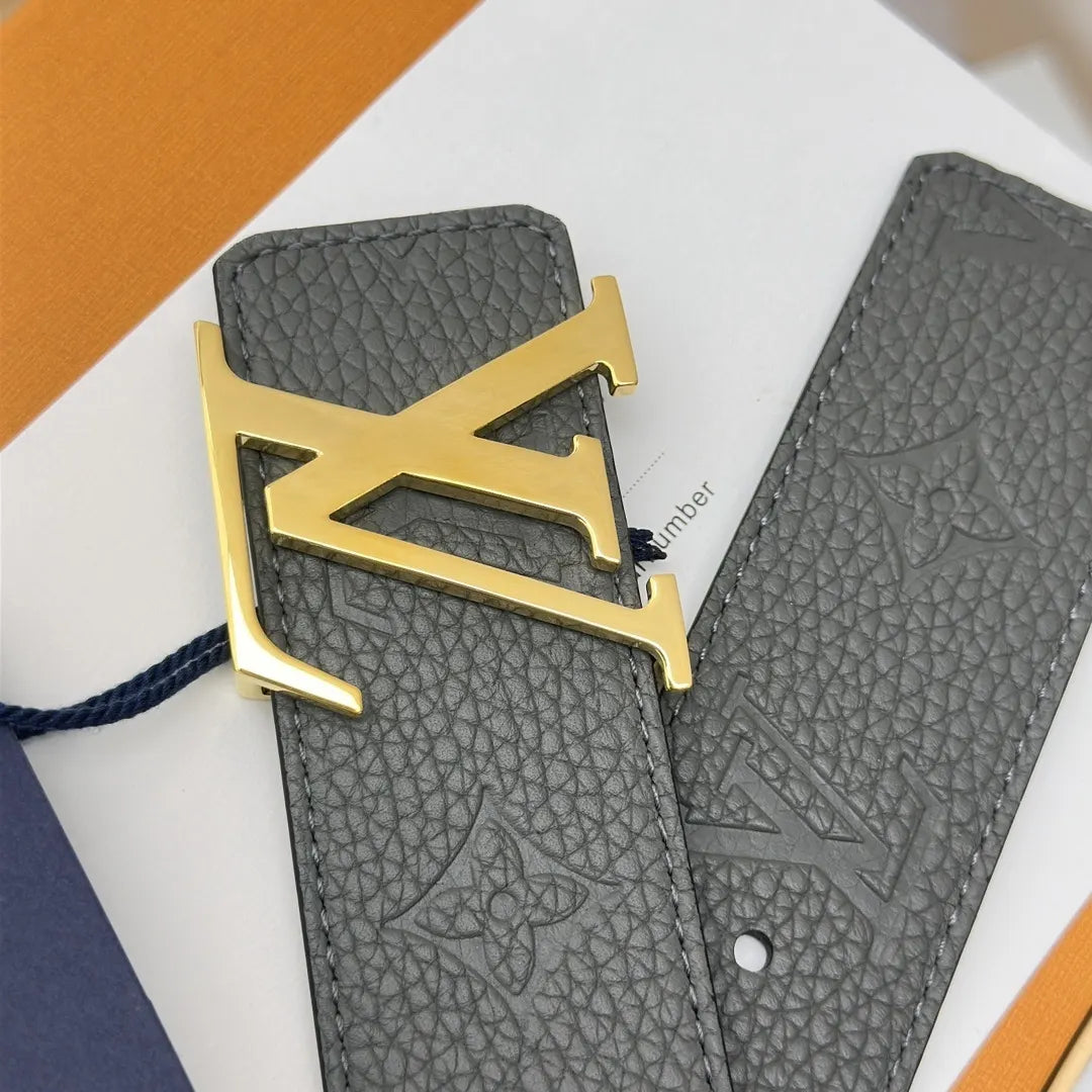 Louis Vuitton Gray Leather Belt embossed - Hình 6