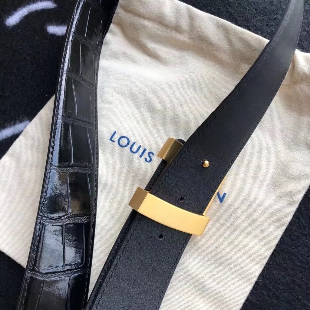 LV Black Alligator Belt - Hình 3
