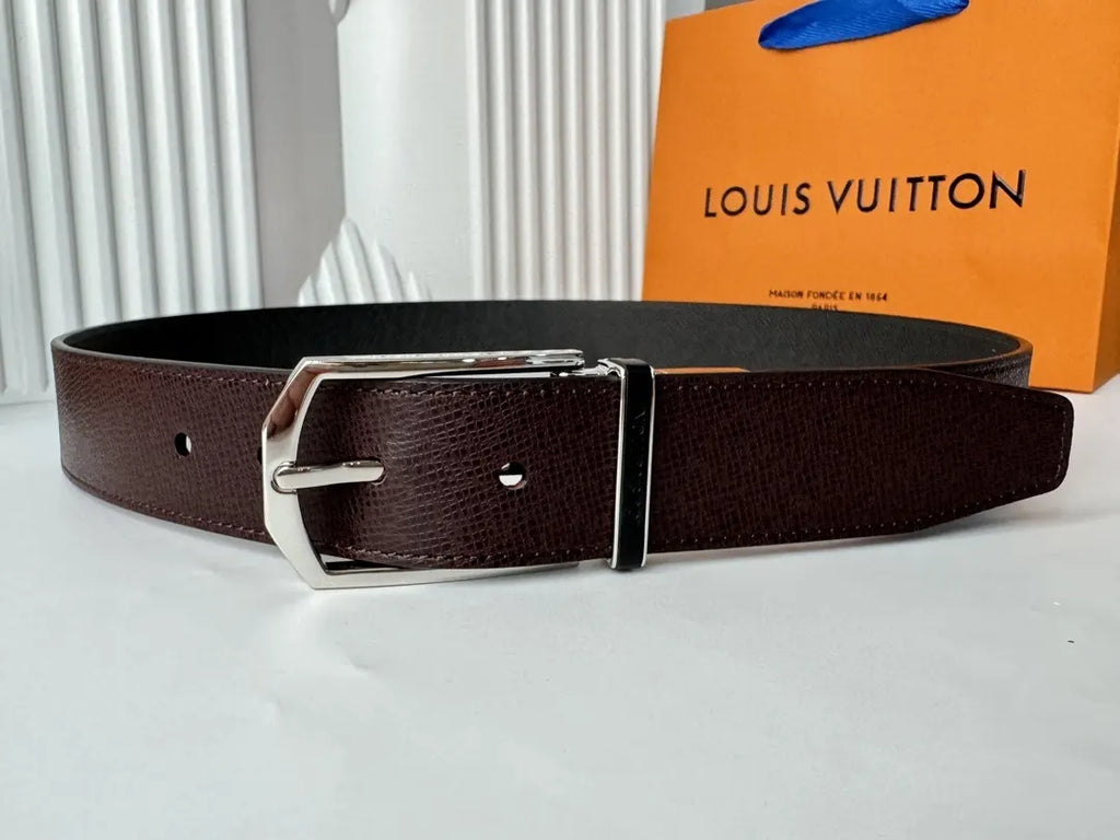 Louis Vuitton Brown Leather Reversible Belt