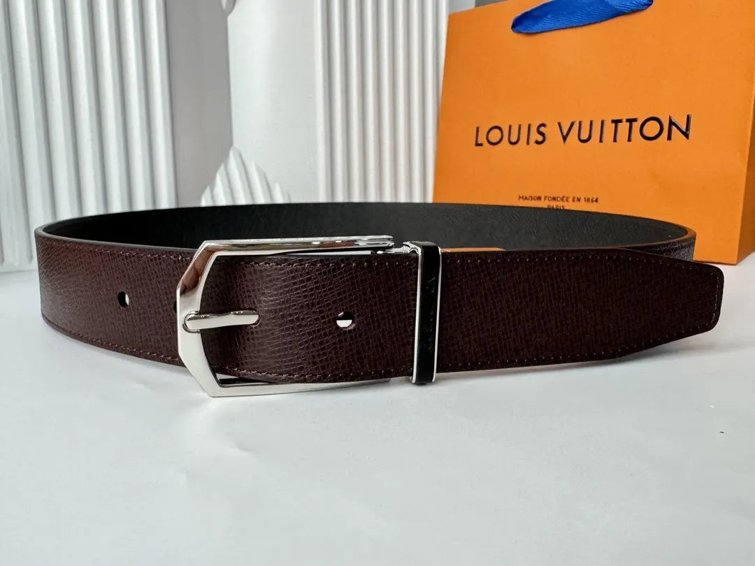 Louis Vuitton Brown Leather Reversible Belt