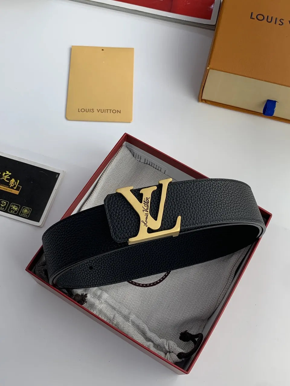 Louis Vuitton Black Leather Belt