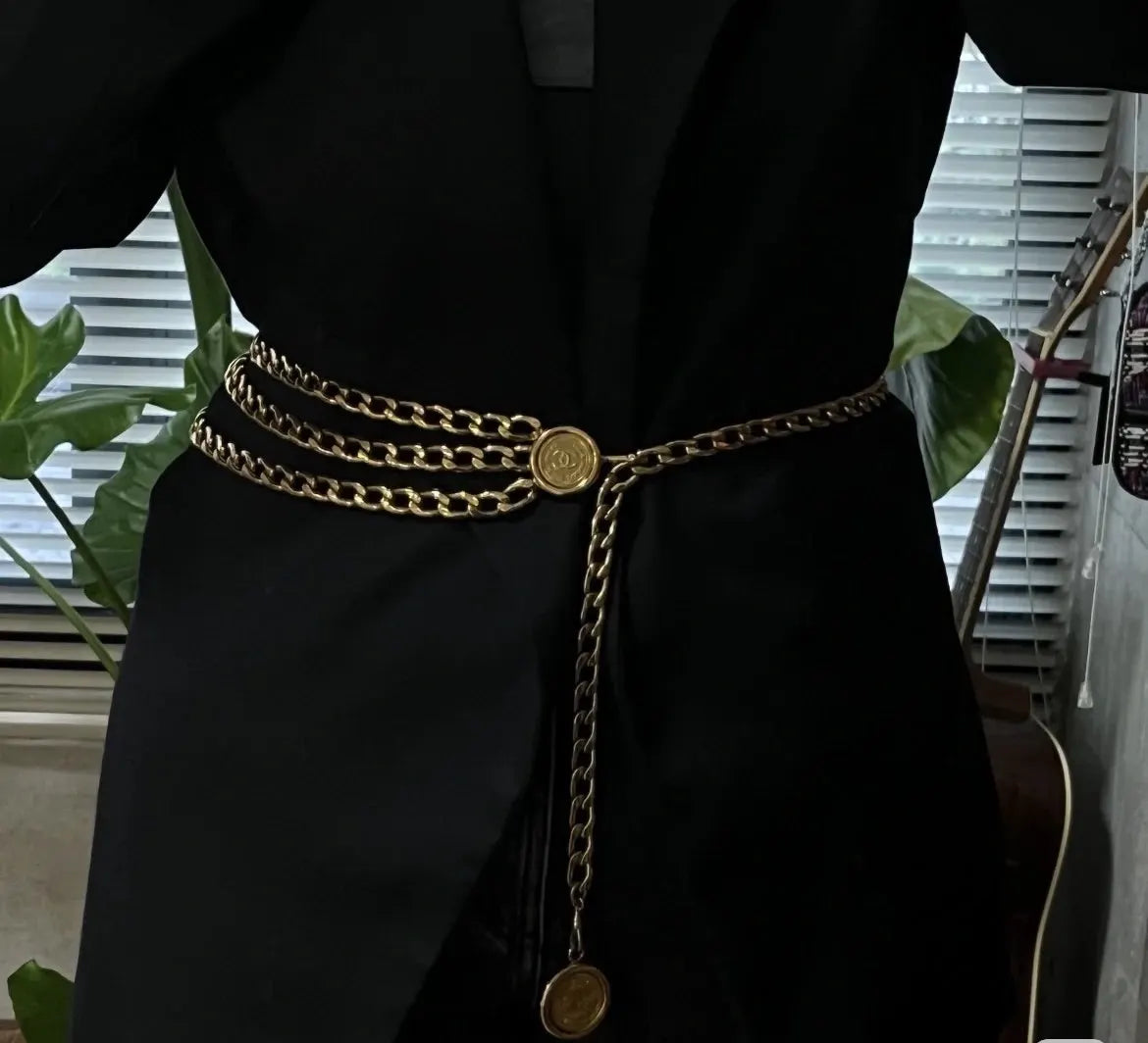 Chanel Gold Coin Chain Belt - Hình 2