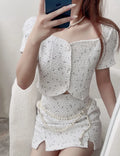 White Tweed Skirt Set