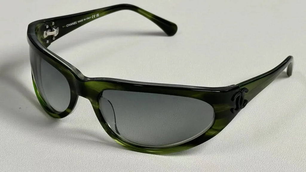 Chanel Black Narrow Rectangle Sunglasses - Hình 6