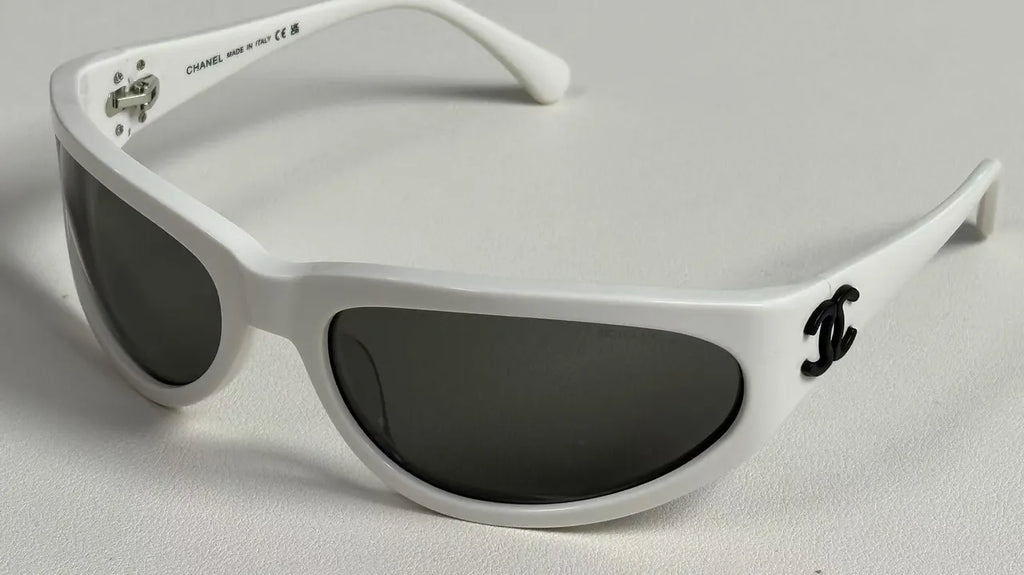 Chanel Black Narrow Rectangle Sunglasses - Hình 7