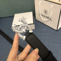 leather buckle Chanel Crystal CC Black Belt