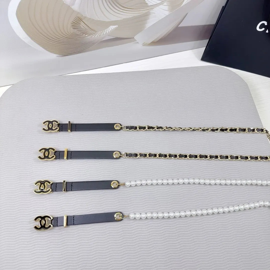 Chanel Leather Gold Chain Belt - Hình 6