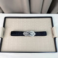 crystal Chanel Black Ruched Belt