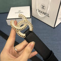 Chanel Gold Chain Black Belt