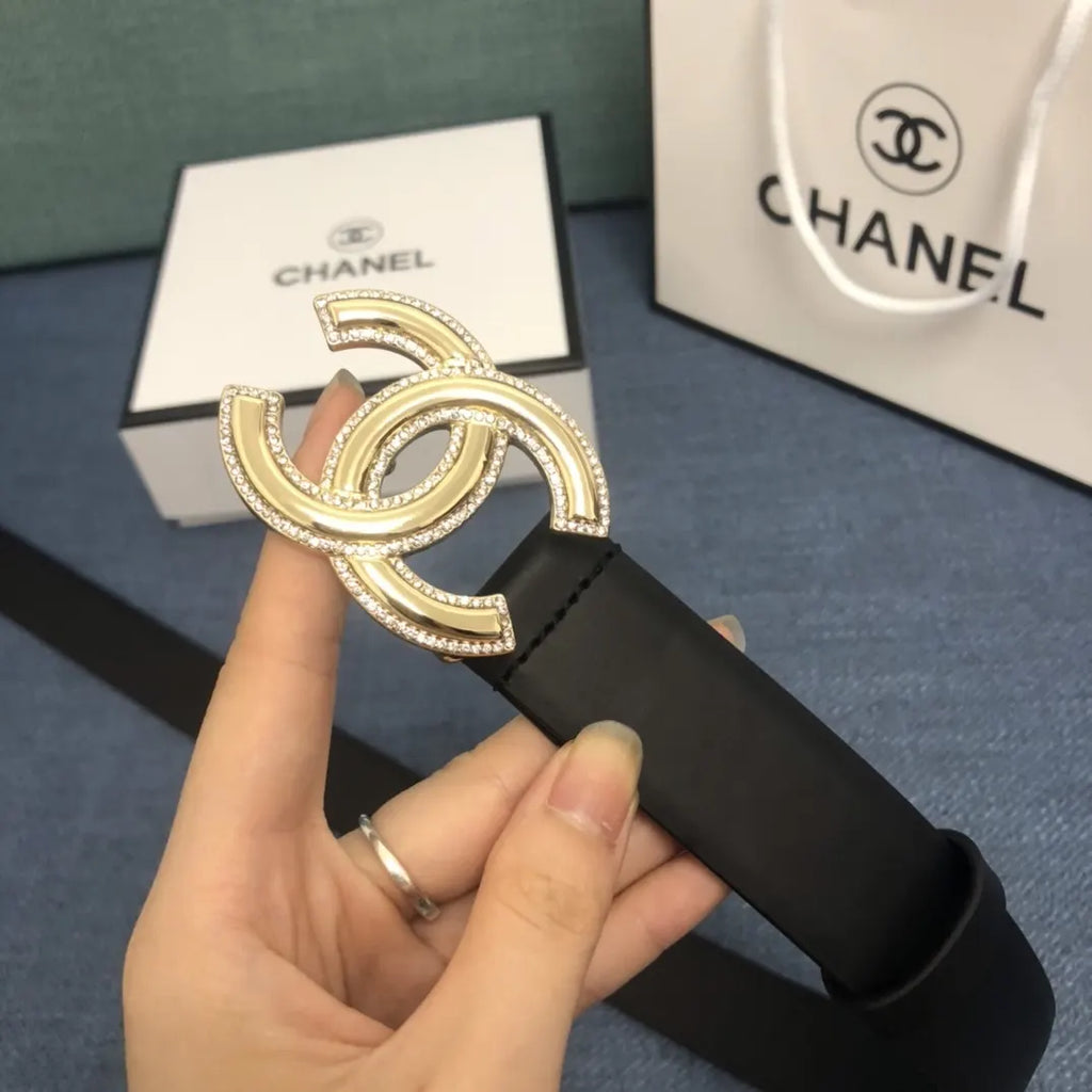 Chanel Black Crystal CC Belt