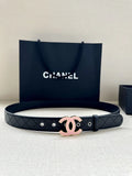 Chanel Black Quilted Belt Pink