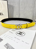 silver crystal Chanel Yellow Leather Belt