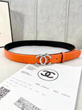 crystal Chanel Tangerine Leather Belt