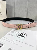 crystal Chanel Light Pink Leather Belt