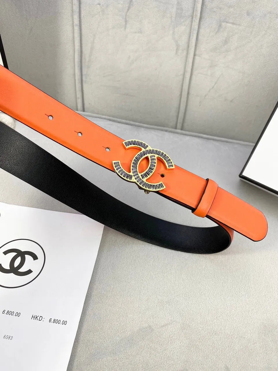 Chanel Tangerine Leather Belt - Hình 4