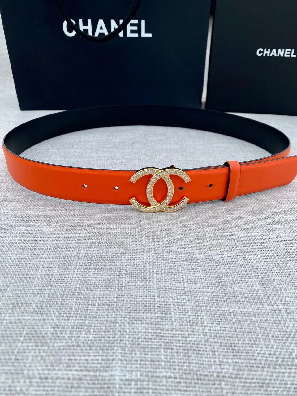 Chanel Tangerine Leather Belt