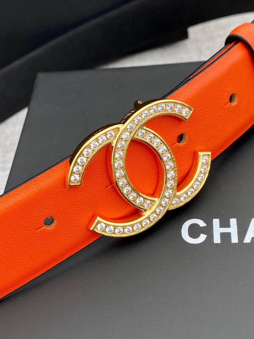 Chanel Tangerine Leather Belt - Hình 2