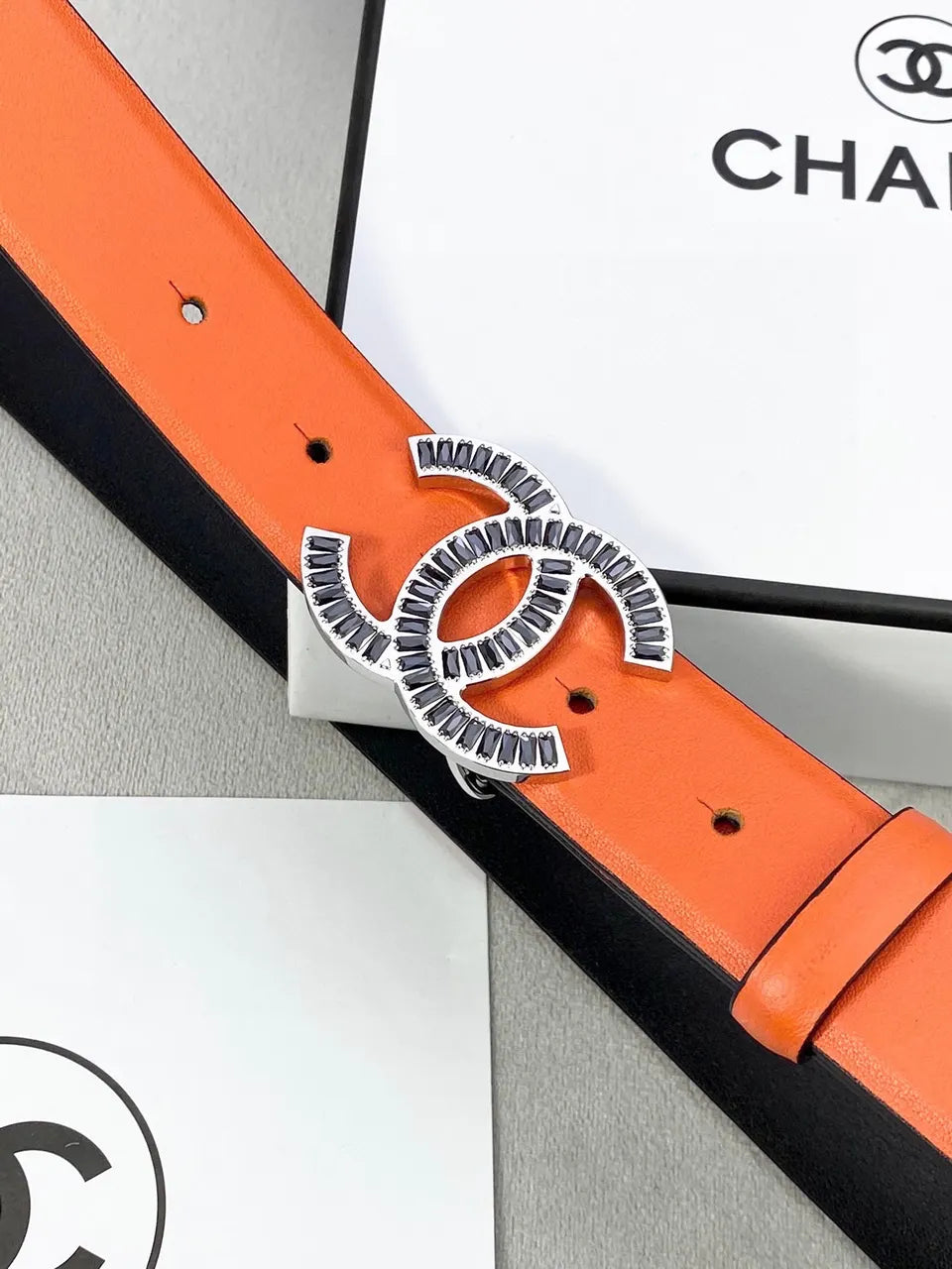 Chanel Tangerine Leather Belt - Hình 7