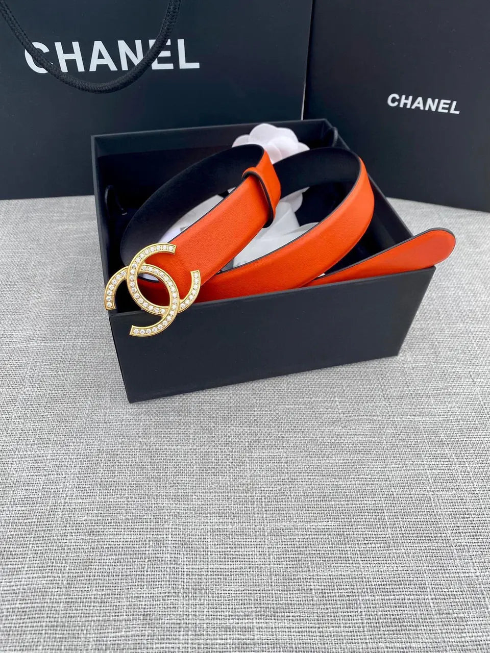 Chanel Tangerine Leather Belt - Hình 4