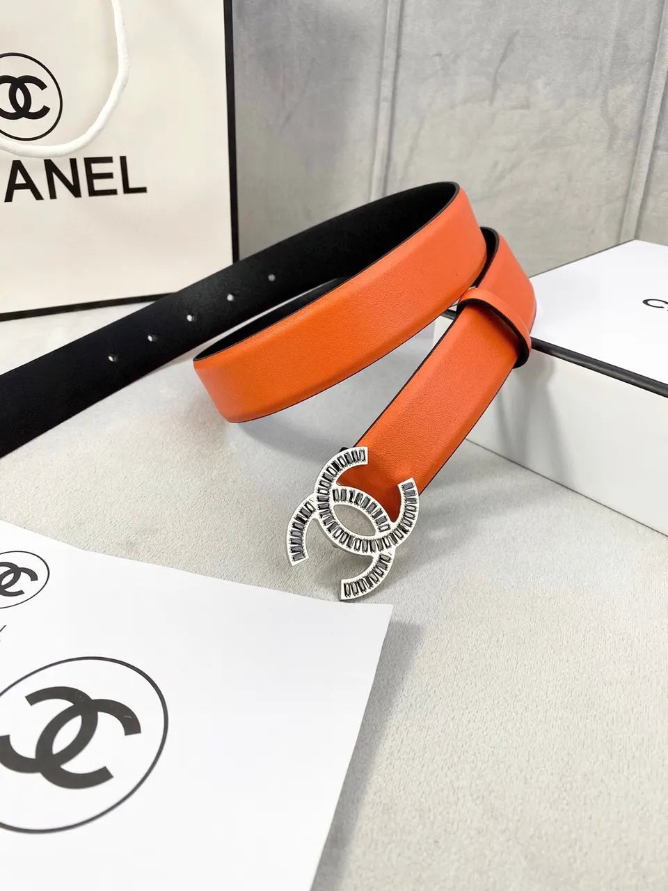 Chanel Tangerine Leather Belt - Hình 9