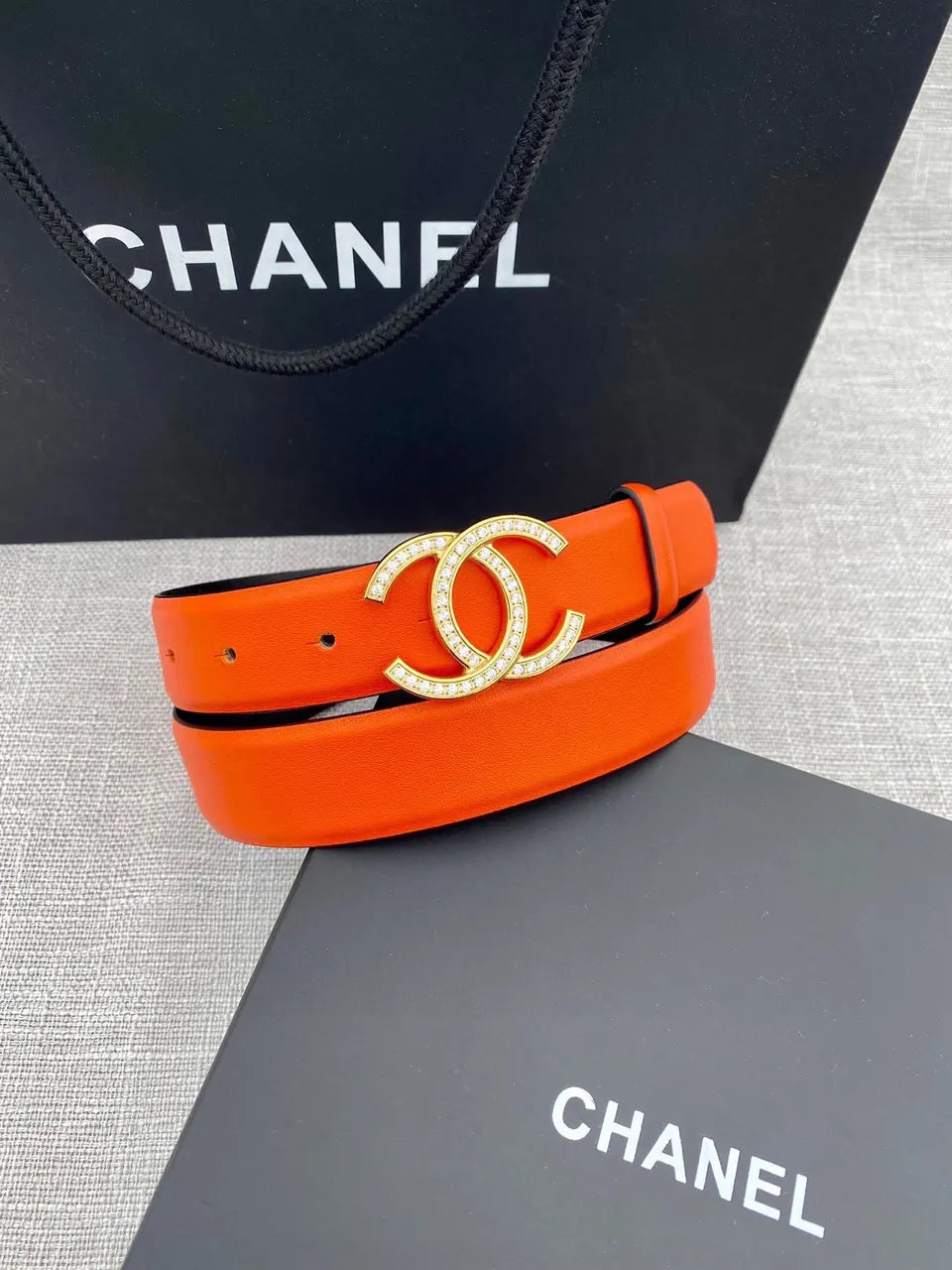Chanel Tangerine Leather Belt - Hình 5