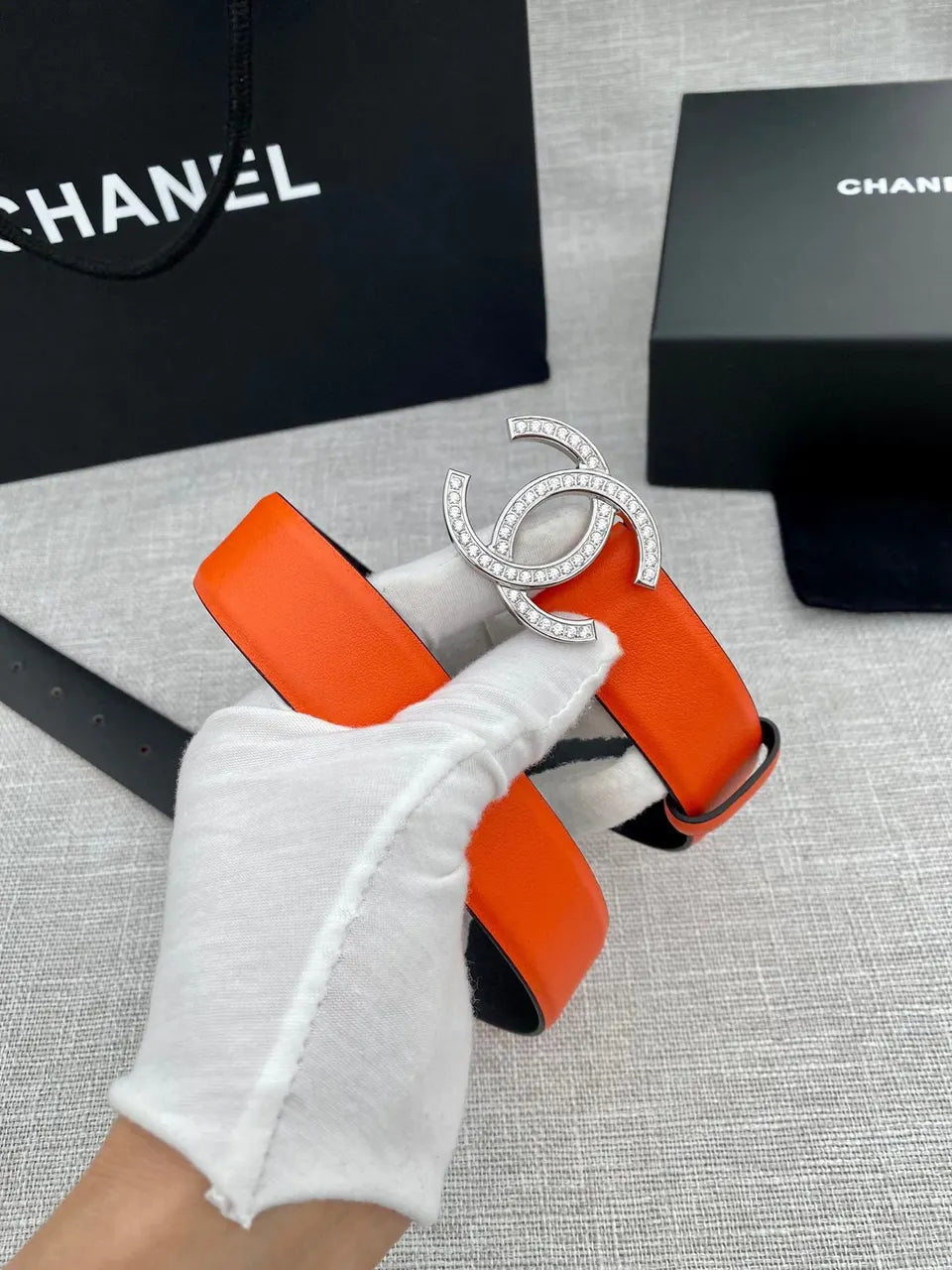 Chanel Tangerine Leather Belt - Hình 7