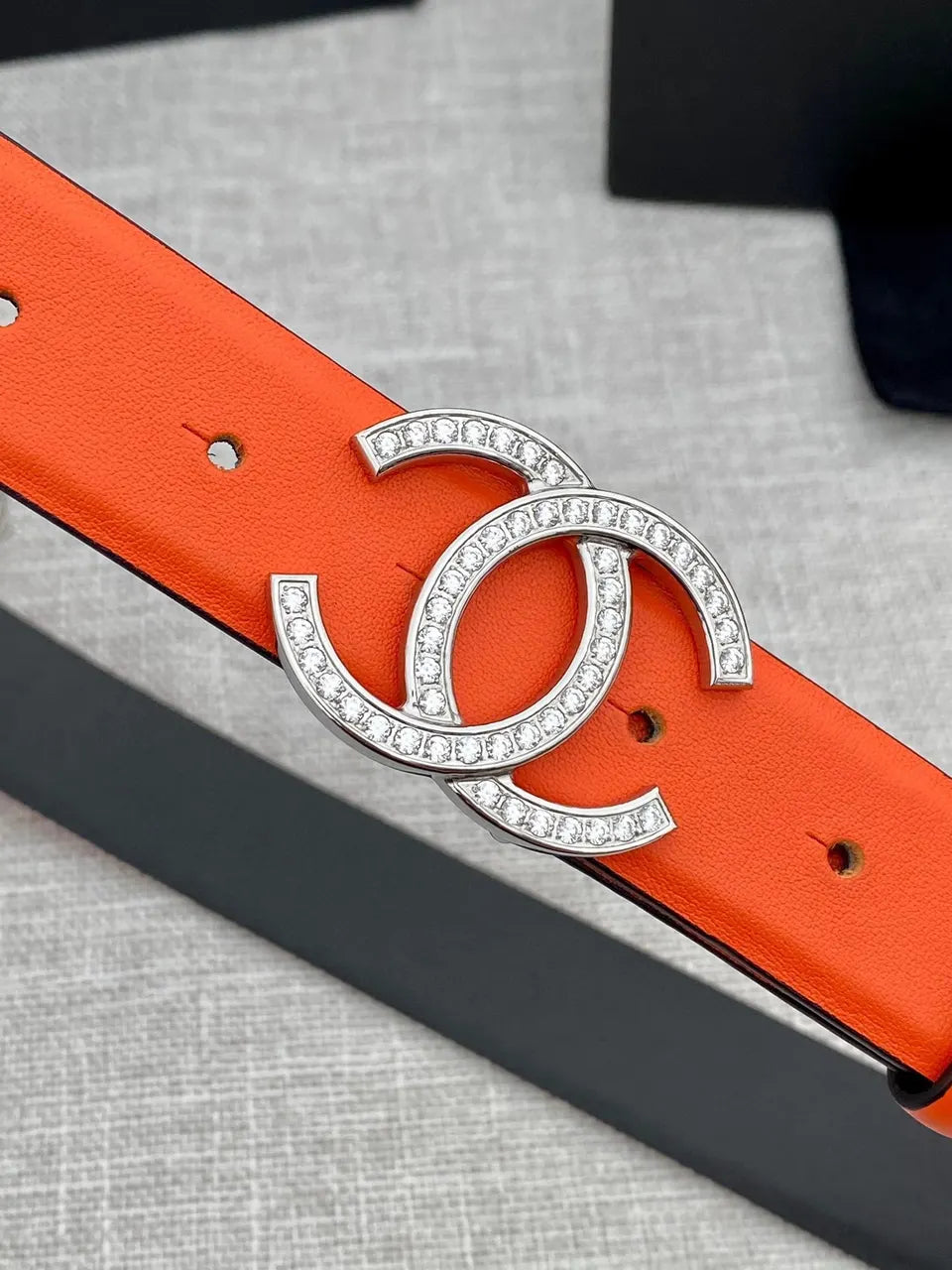 Chanel Tangerine Leather Belt - Hình 8