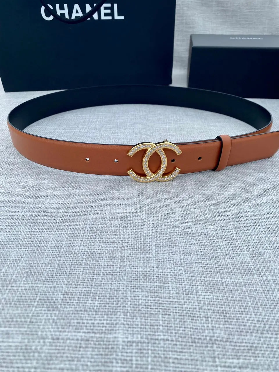 Chanel Cognac Leather Belt