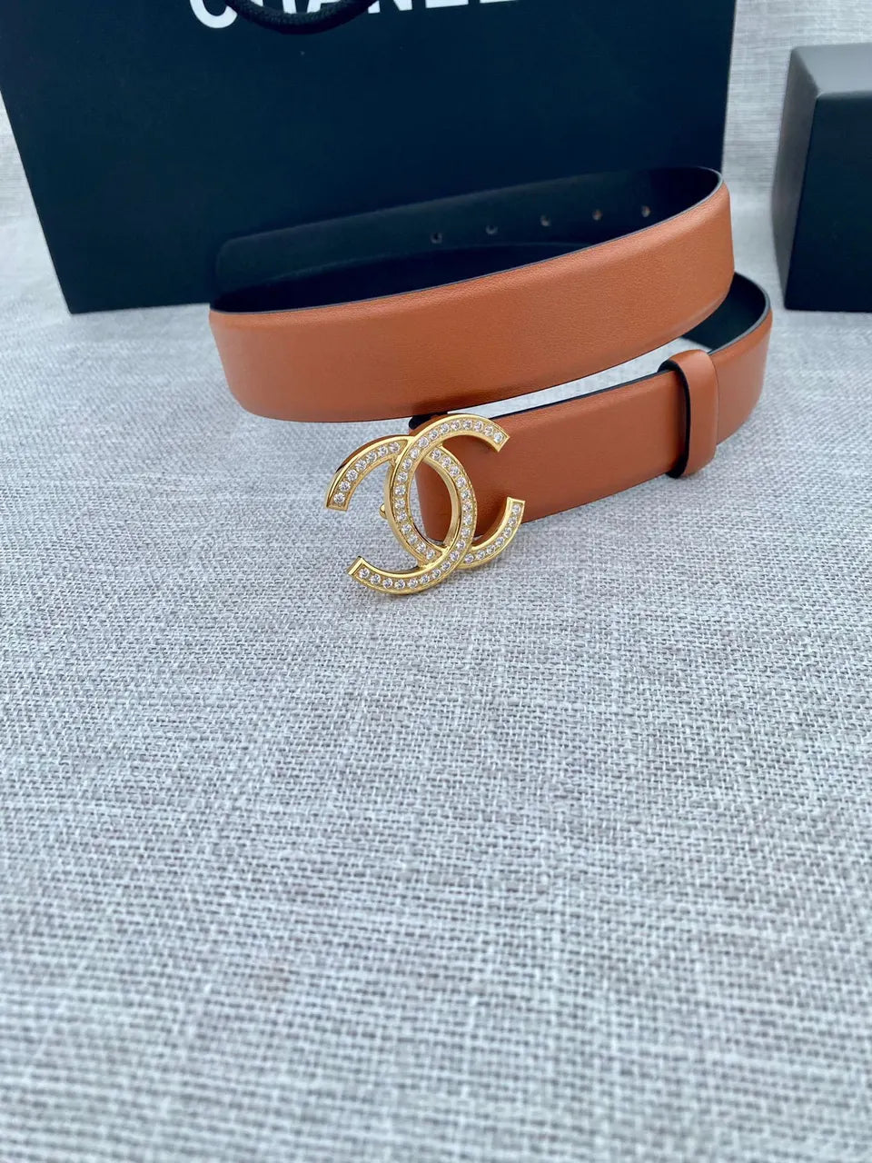 Chanel Cognac Leather Belt - Hình 3
