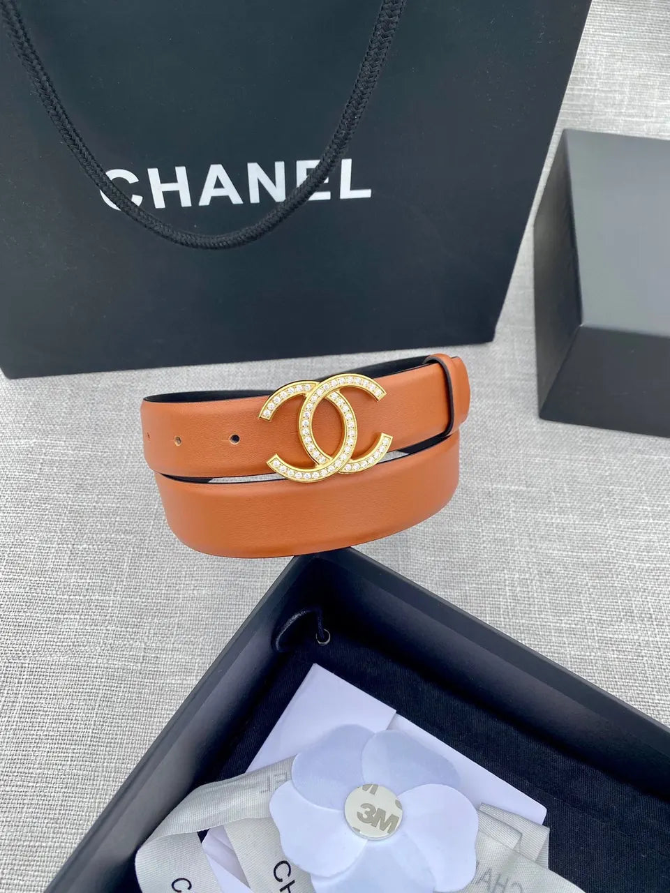 Chanel Cognac Leather Belt - Hình 5