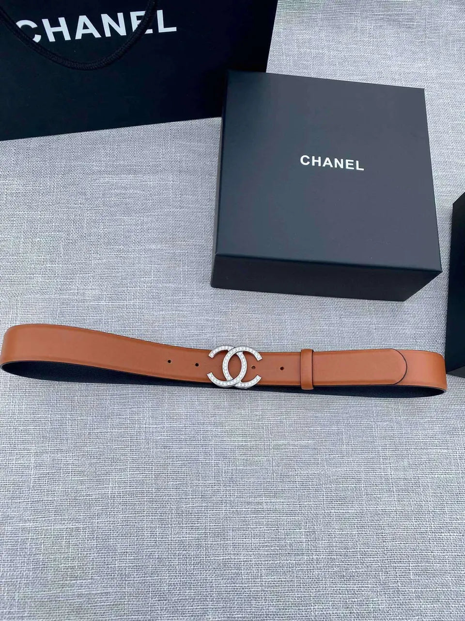 Chanel Cognac Leather Belt - Hình 9