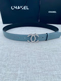 Chanel Blue Leather Belt
