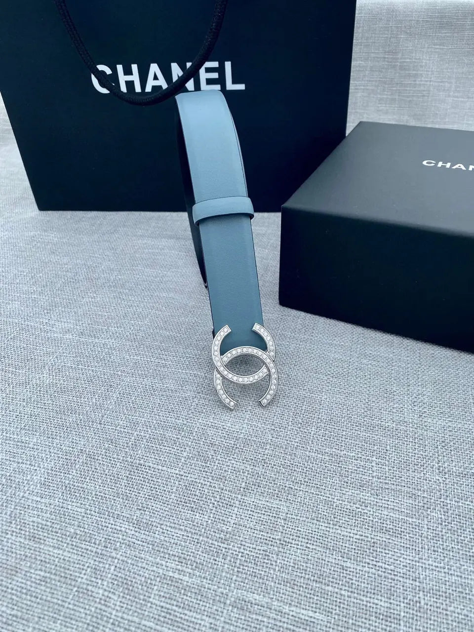 Chanel Blue Leather Belt - Hình 4