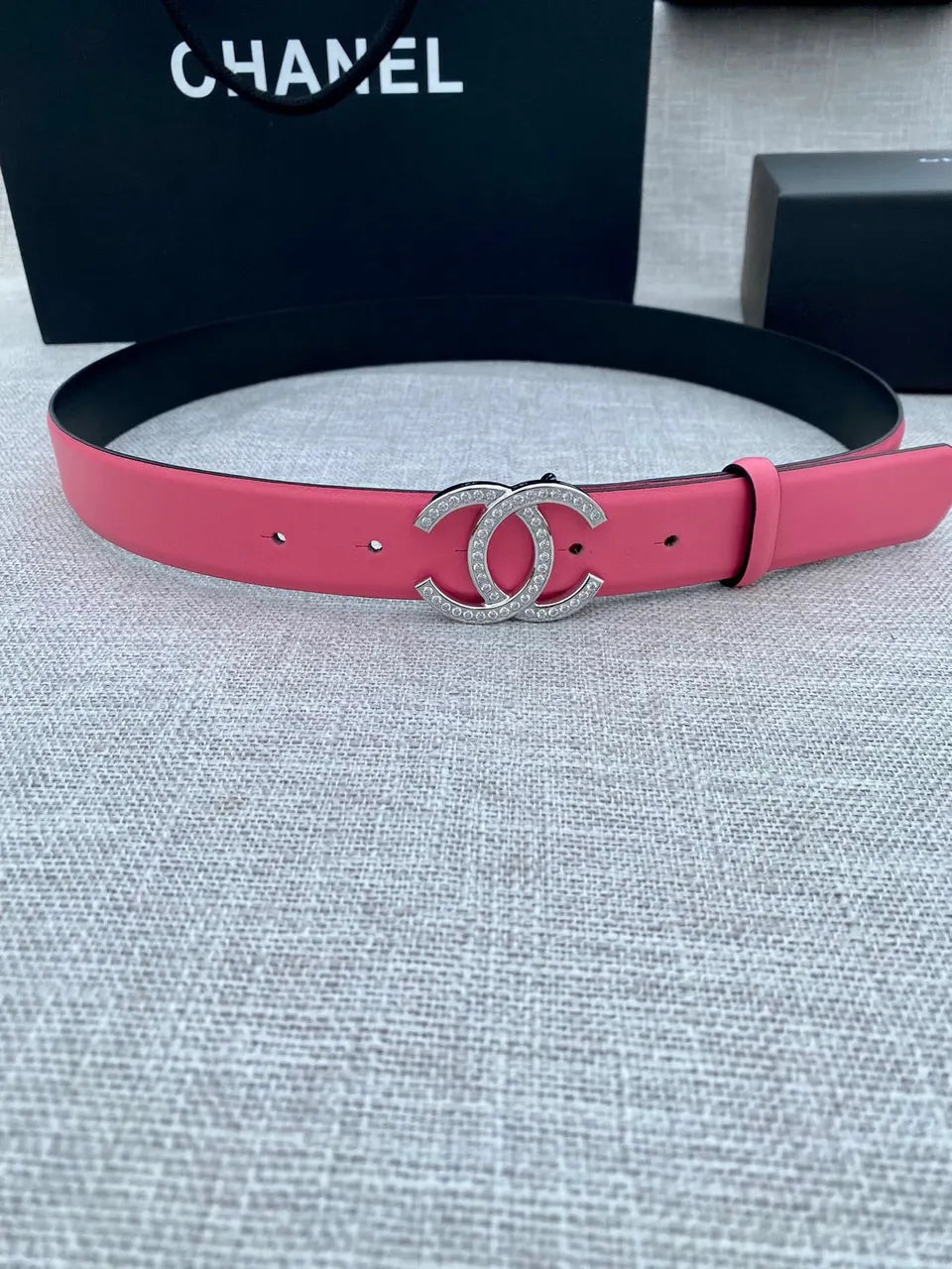 Chanel Hot Pink Leather Belt