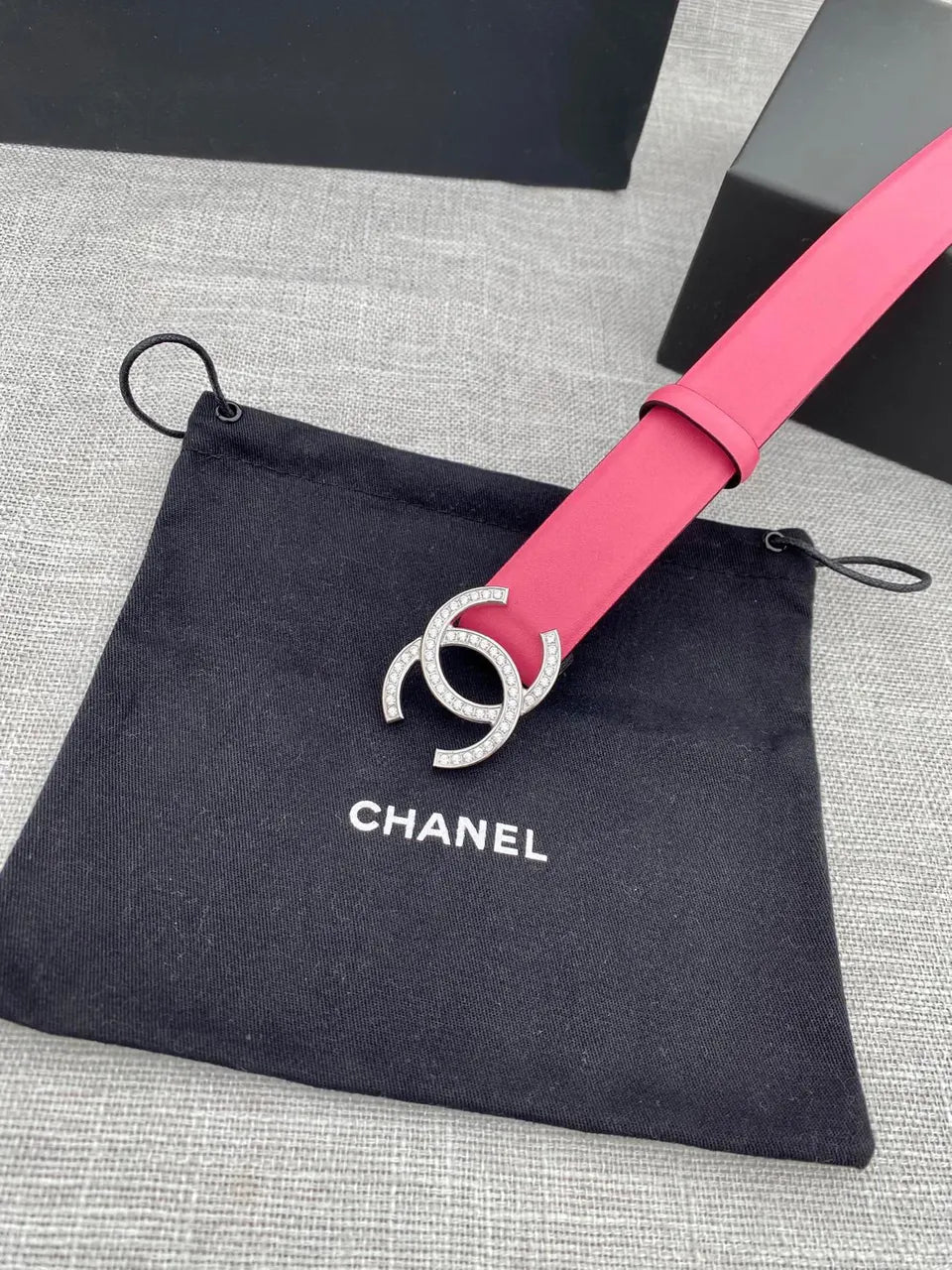 Chanel Hot Pink Leather Belt - Hình 5