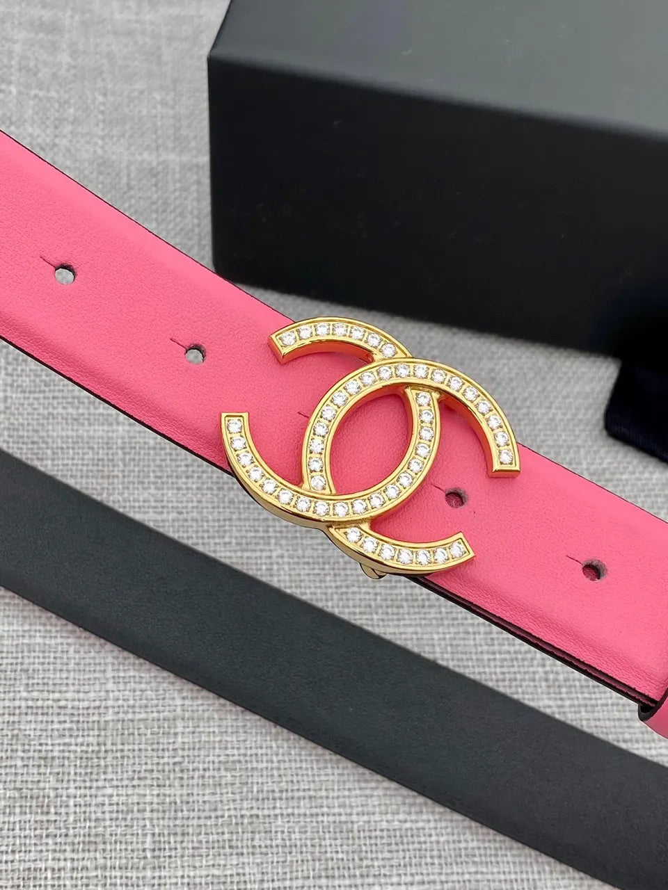 Chanel Hot Pink Leather Belt - Hình 8