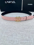 crystal Chanel Pink Leather Belt