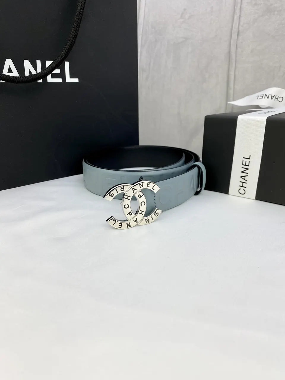 Chanel Sky Blue Leather Belt - Hình 5