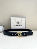 Chanel Quilted Leather Belt Gold CC