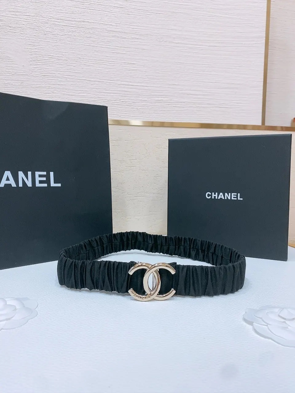 Chanel Black Fabric Belt