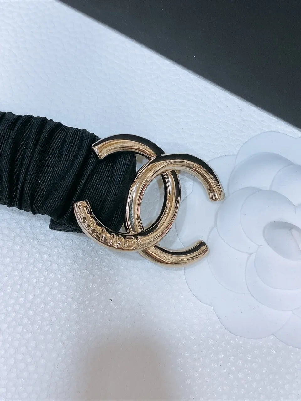 Chanel Black Fabric Belt - Hình 3