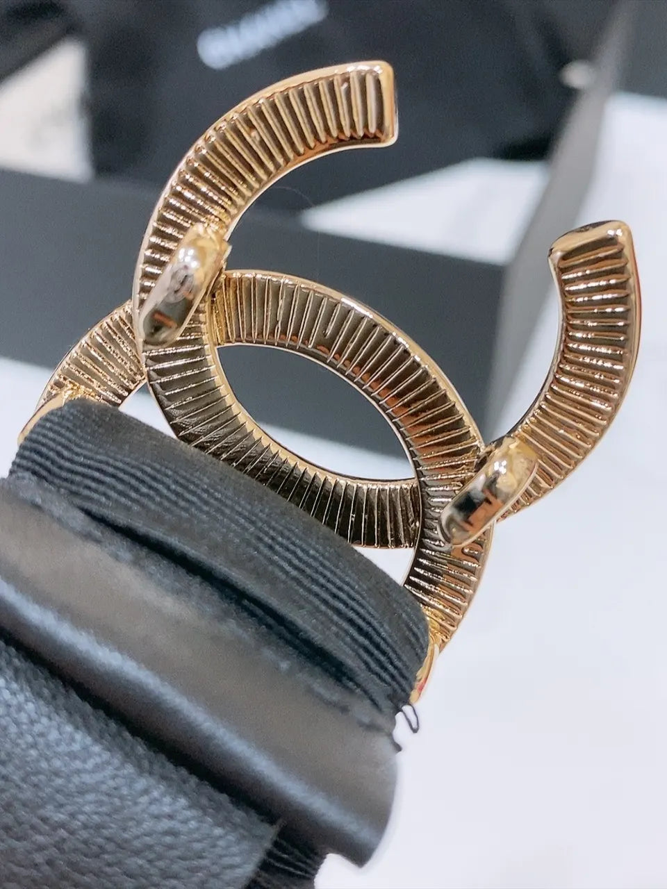 Chanel Black Fabric Belt - Hình 4