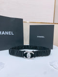 fabric Chanel Black Ruched Belt