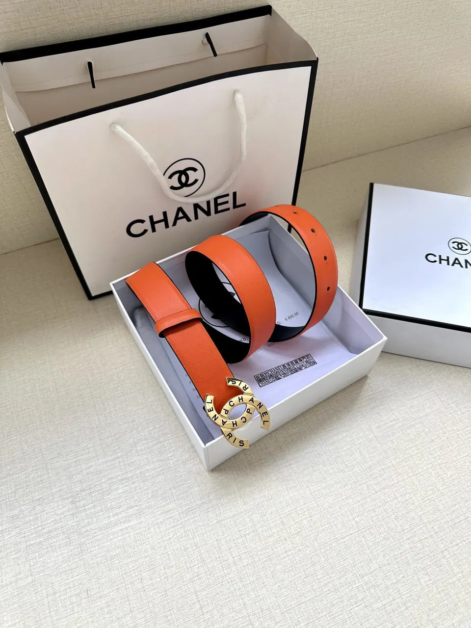 Chanel Coral Leather Belt - Hình 2