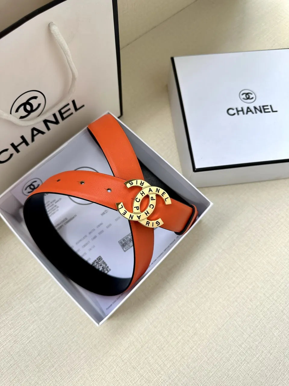 Chanel Coral Leather Belt - Hình 4