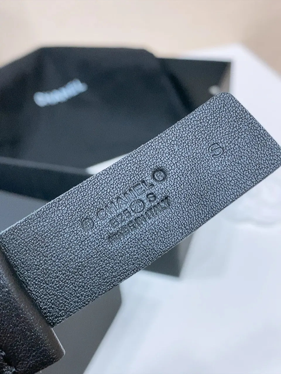 silver Chanel Black Ruched Leather Belt - Hình 5