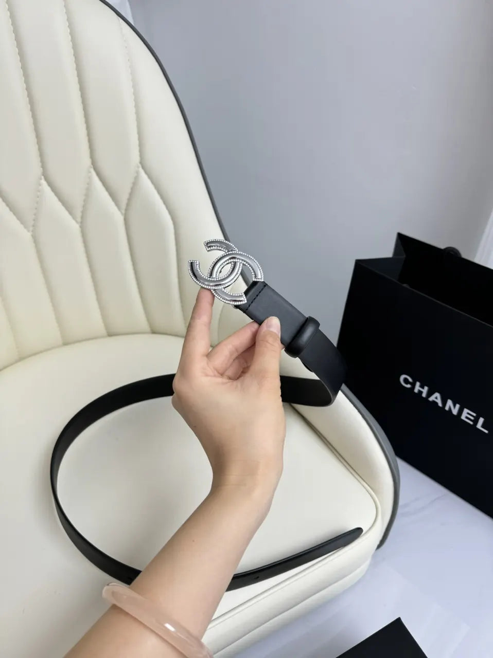 Chanel Pavé Crystal CC Belt - Hình 3