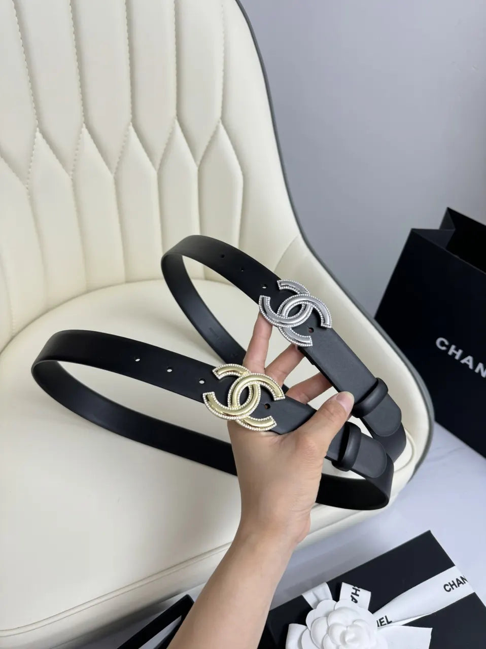 Chanel Pavé Crystal CC Belt - Hình 6