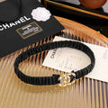 Chanel Ruched Black Belt
